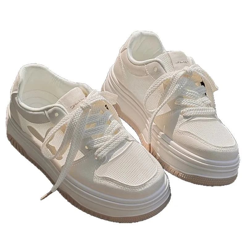 Women's New Style Sneakers White Women's Sneakers Breathable Slim Mesh Women's Sneakers Versatile with Thick Sole