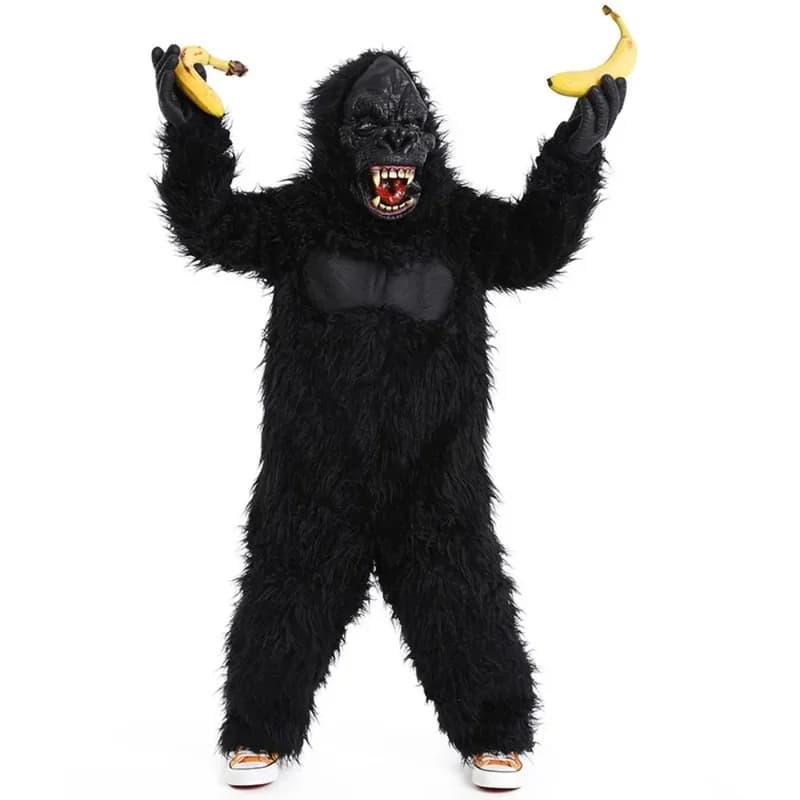 ♥ 2026 New Adult Gorilla Halloween Costume Men's Realistic Ferocious Chimpanzees Cosplay Suits Animal Jumpsuit ★ Look at me ↑_↑