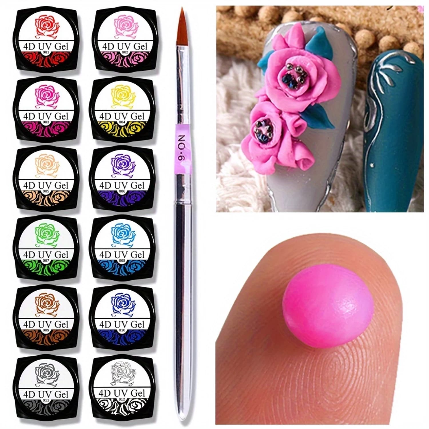 Accessori per nail art Forniture per gel per intaglio Modello 3D 4D intagliato FangoPlasticina Gel UV Unghie fai da te Pittura Gel per goffratura 3D rimovibile