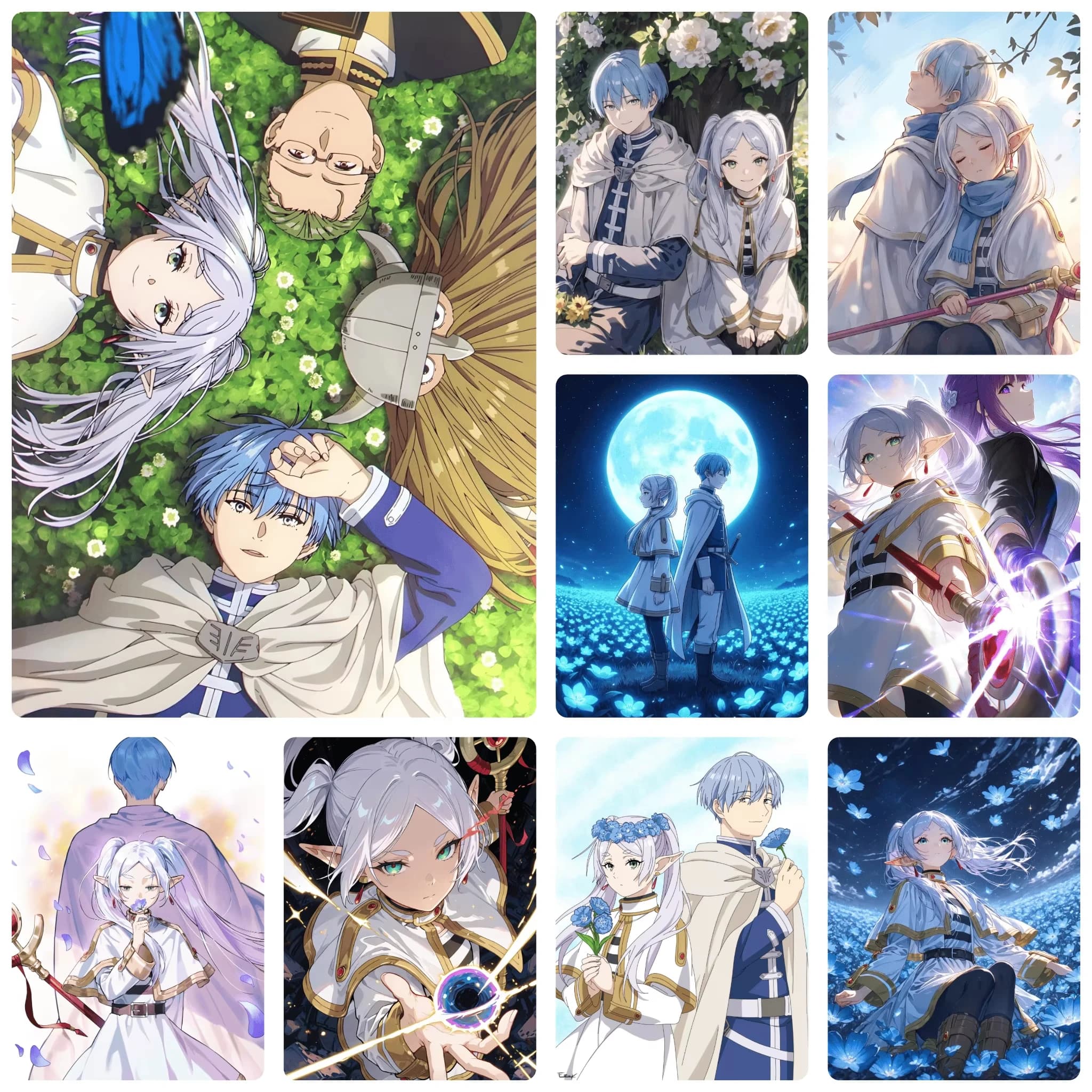 DIY Frieren Anime Diamond Painting, Elegant Elf Mage Characters For Living Room Wall Decoration Exquisite Gift