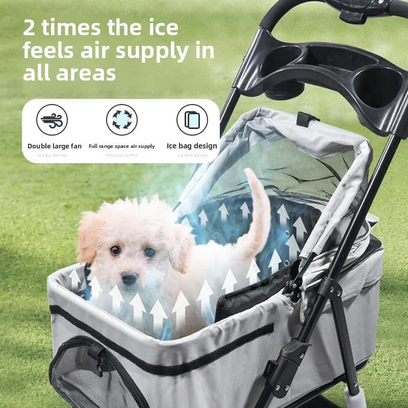 Side Fence Fan Cover for Pet Powered via USB Summer Cooling Dog House for Cats Ventilation Fan Ice Mat for Dog Car Cover for Silent Fan