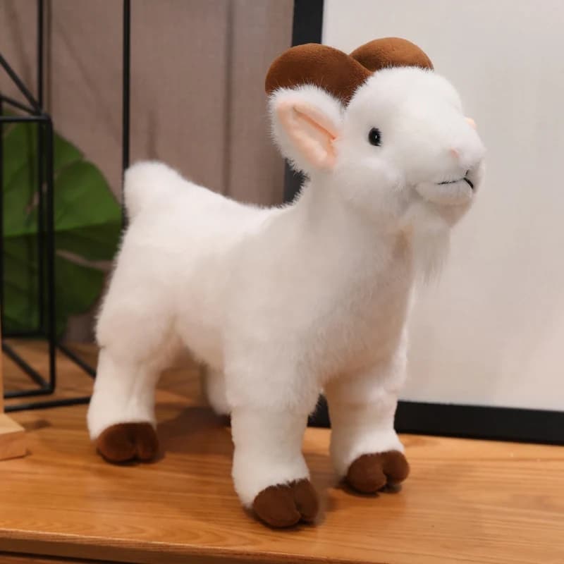 Morbido cuscino abbracciabile Adorabile capra realistica in bianco e nero di simulazione per souvenir di viaggio Regalo di compleanno per l'insegnamento educativo