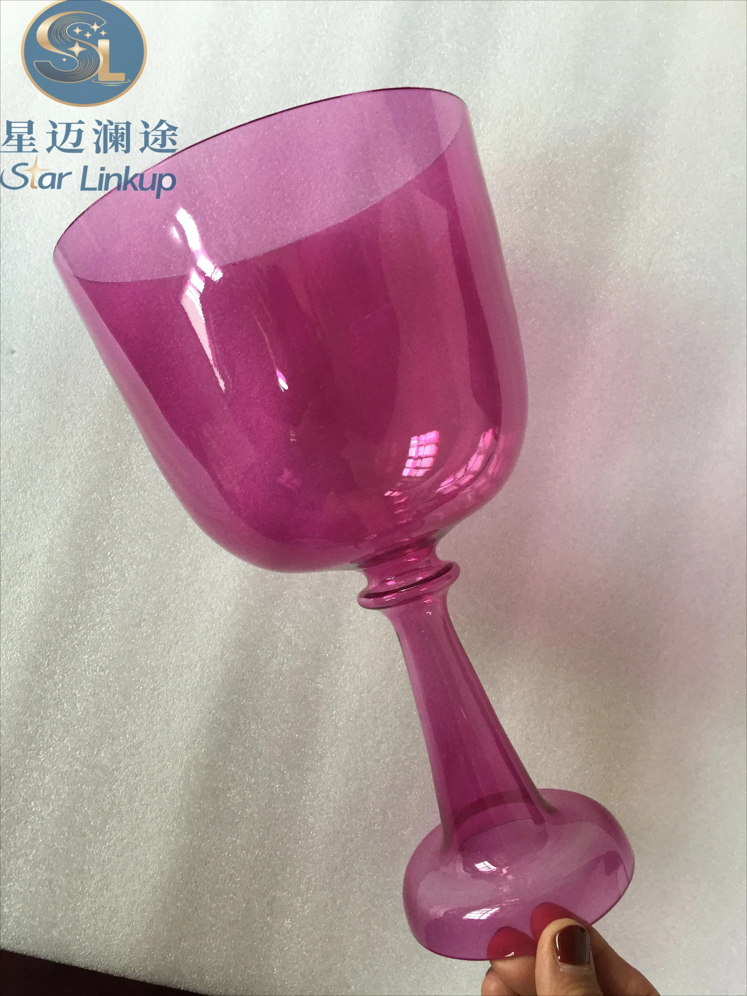 Star Linkup 4th Octave 432Hz Pink Crystal Holy Chalice Singing Bowl, Optional C# Note Sacral Sexual Chakra & D# Note Adrenals Chakra Quartz Healing Bowl Around 6 Inches, Vibrational Percussion Instrument for Sacral Energy Activation, Adrenal Regulation