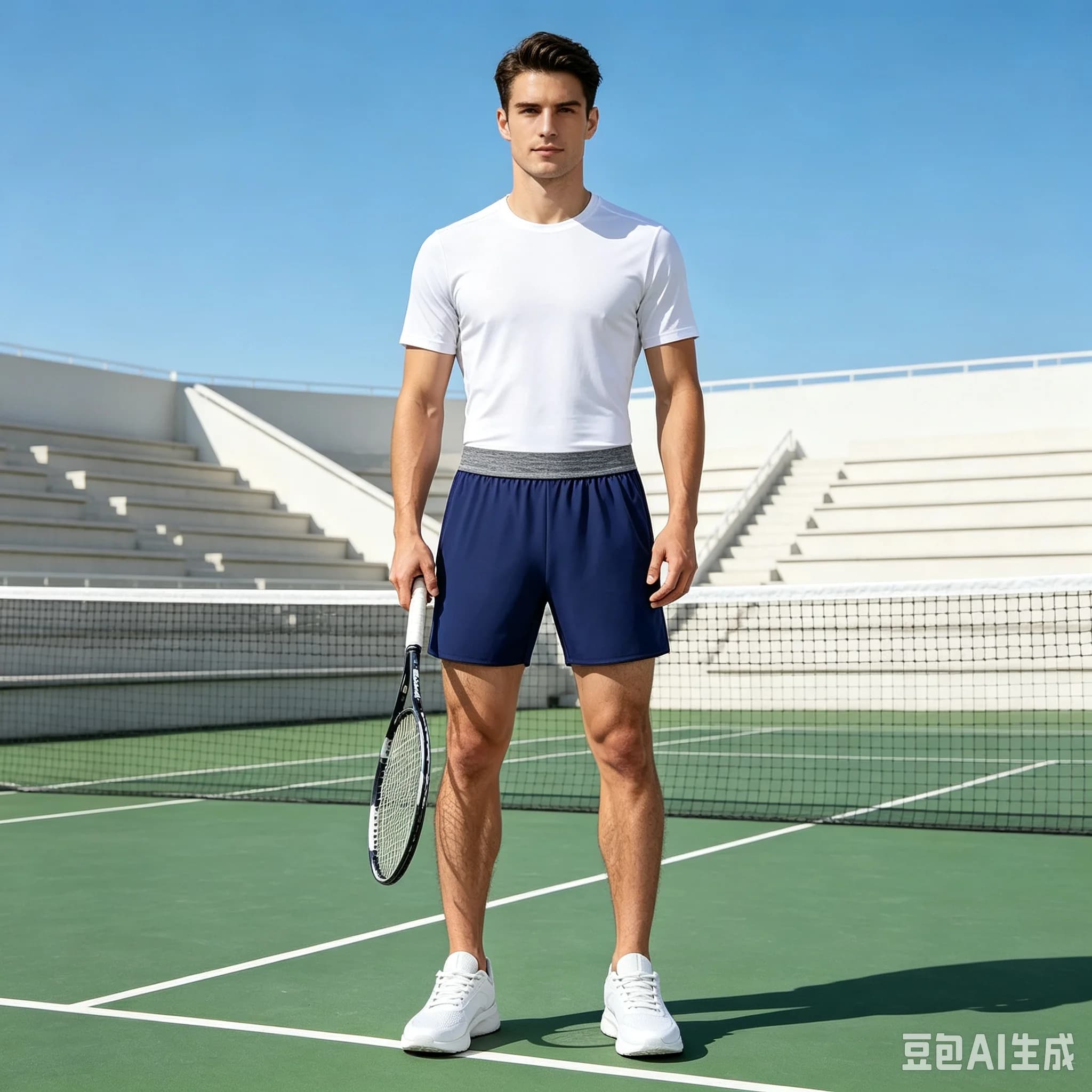 Summer men's casual sports pants, no underwear, quick drying fitness shorts, plus size running, three quarter belt lining