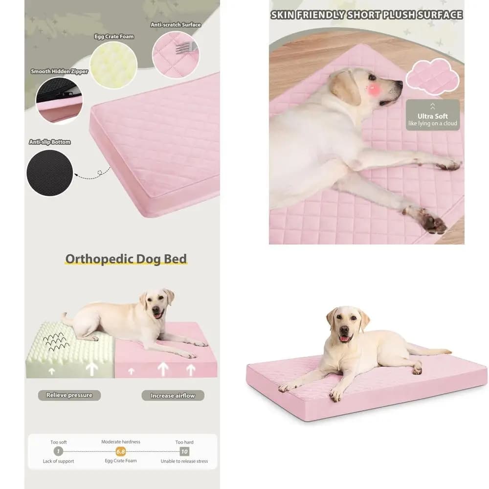 Orthopedic Cushion for Dogs, XL with Removable Waterproof Coating, Anti-slip, 47x29