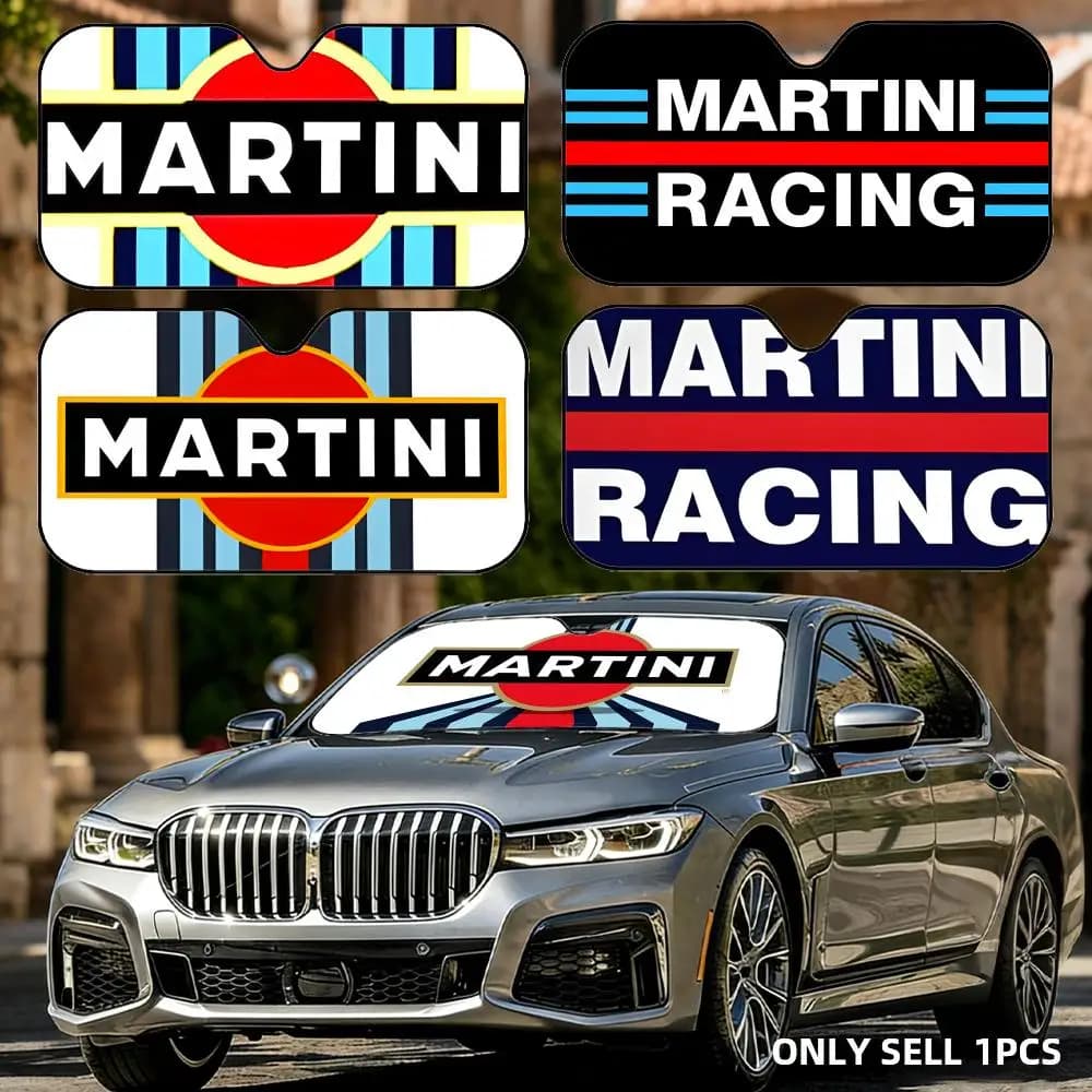 Parasole Pieghevole in Alluminio Fashion M-Martini Racing - Protezione UV e Isolamento Termico per Parabrezza Auto
