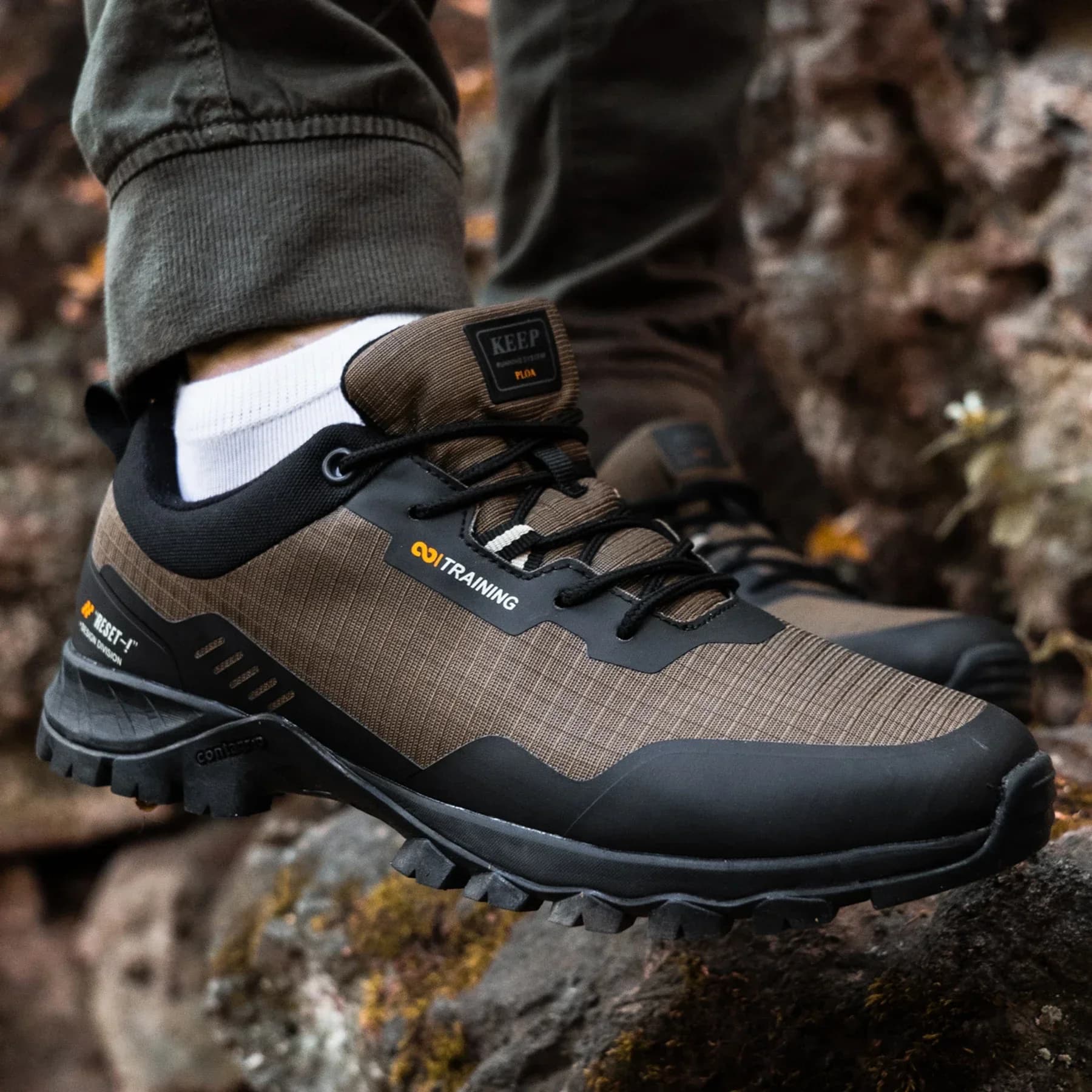 Baasploa Sneakers da uomo per esterni Nuove scarpe da trekking impermeabili resistenti all'usura e antiscivolo Scarpe da passeggio leggere casual con lacci