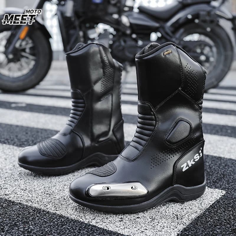 Genuine Full Grain Leather Motorcycle , Enduro Riding Boots for Touring, Off-Road & Hiking, Protective Moto Gear