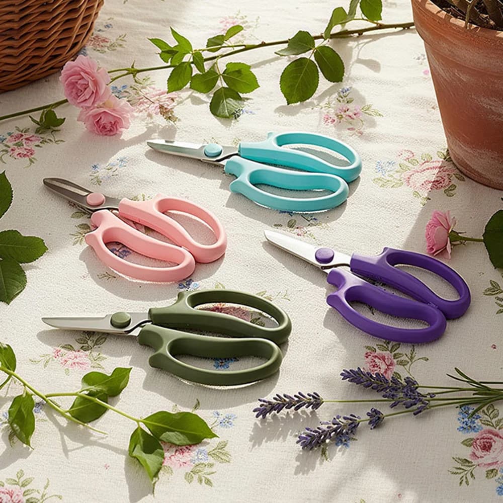Gardening pruning shears, household stainless steel scissors, multifunctional garden pruning tools, potted flower shears