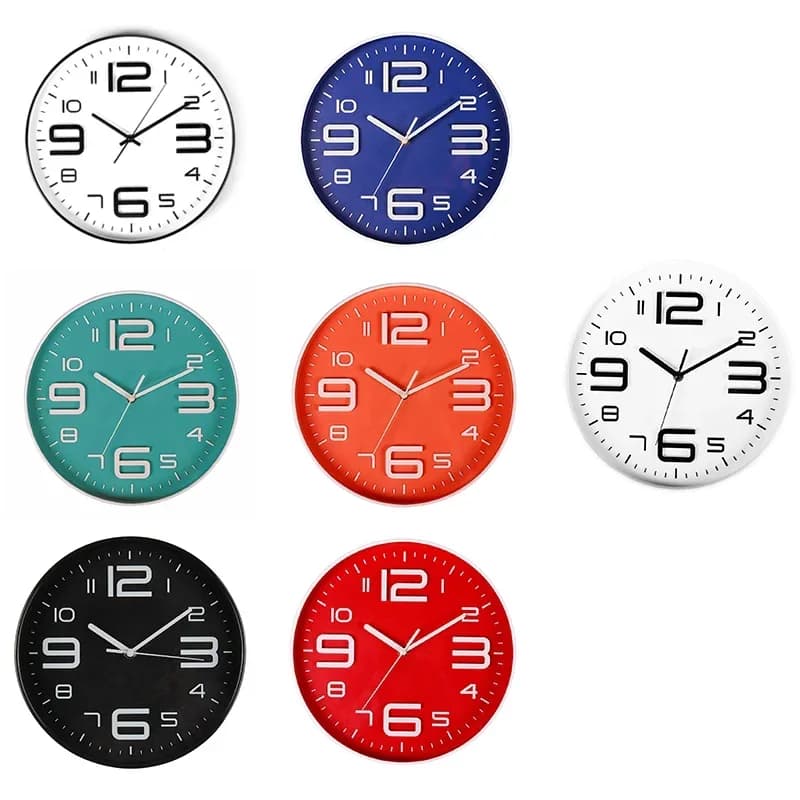Orologio da parete silenzioso con grande numero 3D da 12 pollici per interni, movimento silenzioso, orologi da parete a batteria
