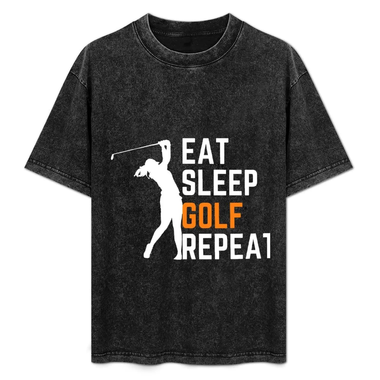 T-shirt Eat, Sleep, Golf, Repeat in morbido cotone a maniche corte