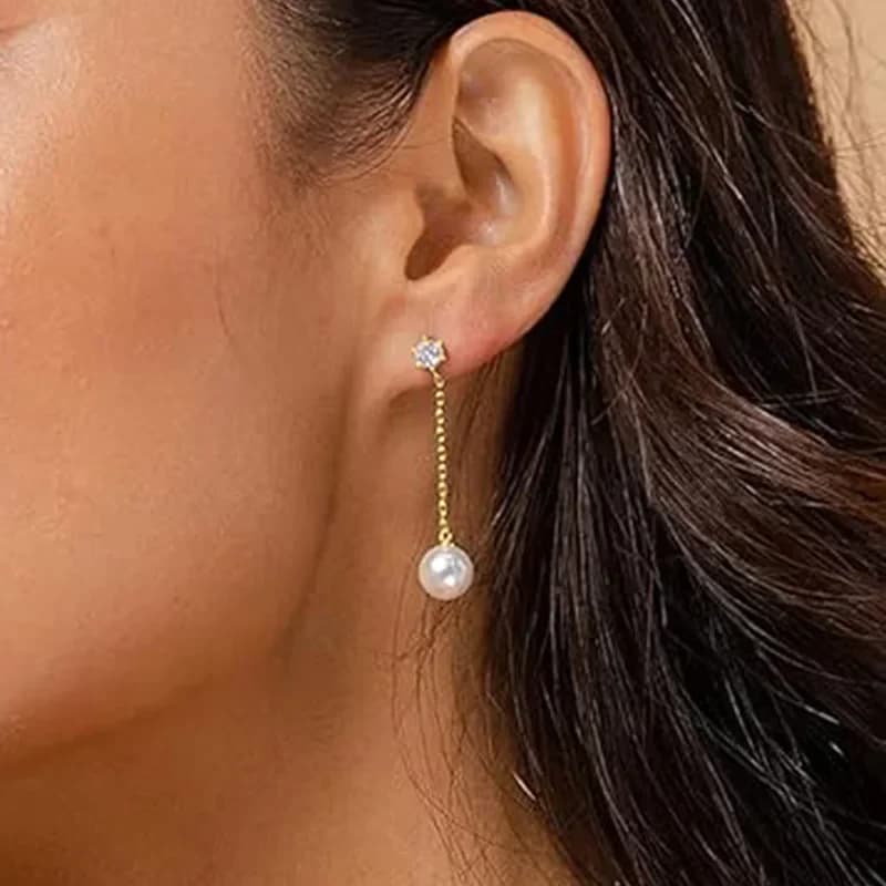 Nuovi Orecchini in Stile Francese Europeo e Americano 2025, Accessori con Perle e Design Geometrico per Donne, Elegante Stile da Cerimonia