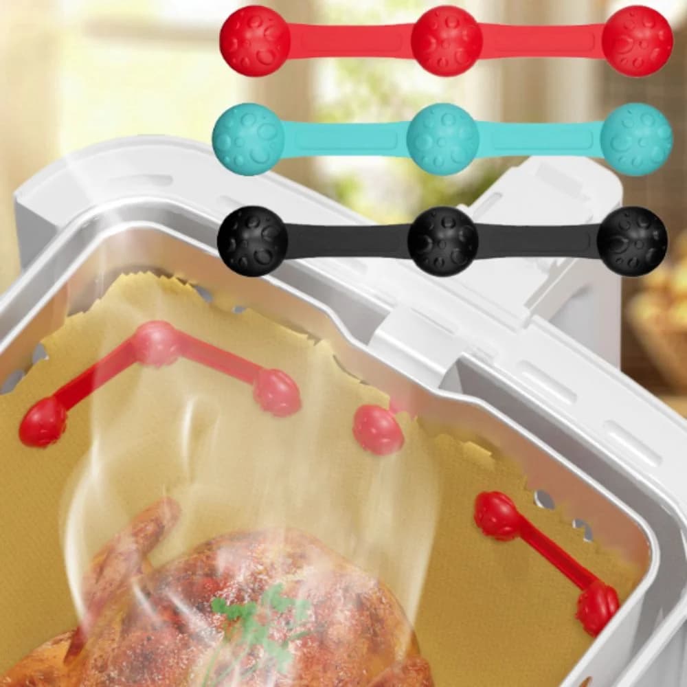 Mushroom-shaped Silicone Air Fryer Liner Magnetic Clip Heat-resistant Non-slip Air Fryer Liner Magnet Buckle Reusable