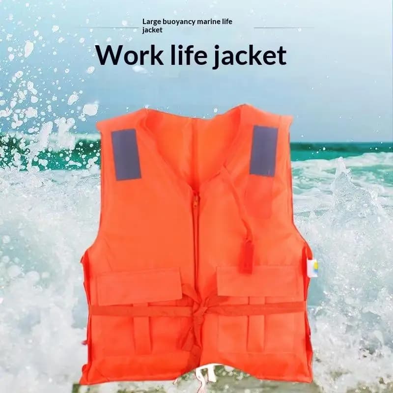 Giubbotto di Salvataggio per Adulti, Gilet di Salvataggio con Cerniera per Emergenze, Dispositivo di Galleggiamento d'Emergenza con Tasche, Attrezzatura per la Sopravvivenza in Acqua