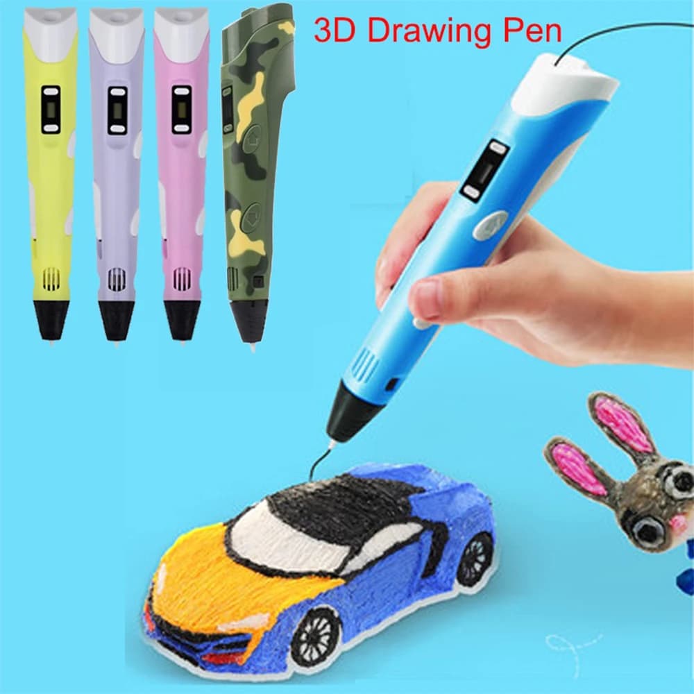 3D Printing Pen with LCD Screen, Fai-da-Te Drawing Pen, PLA 1,75mm Filament, Christmas Gift and Children's Birthday