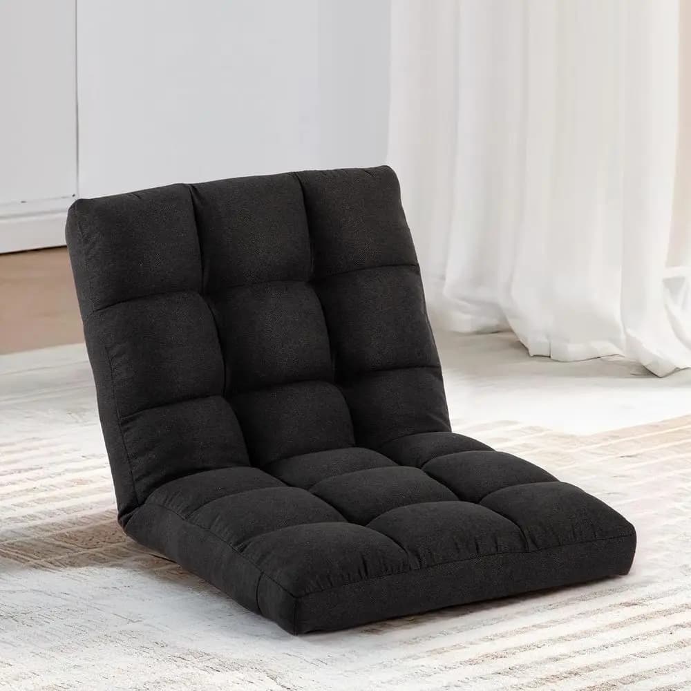 Poltrona Reclinabile Ergonomica Oversize con Supporto Lombare per Soggiorno o Camera da Letto (Nera)