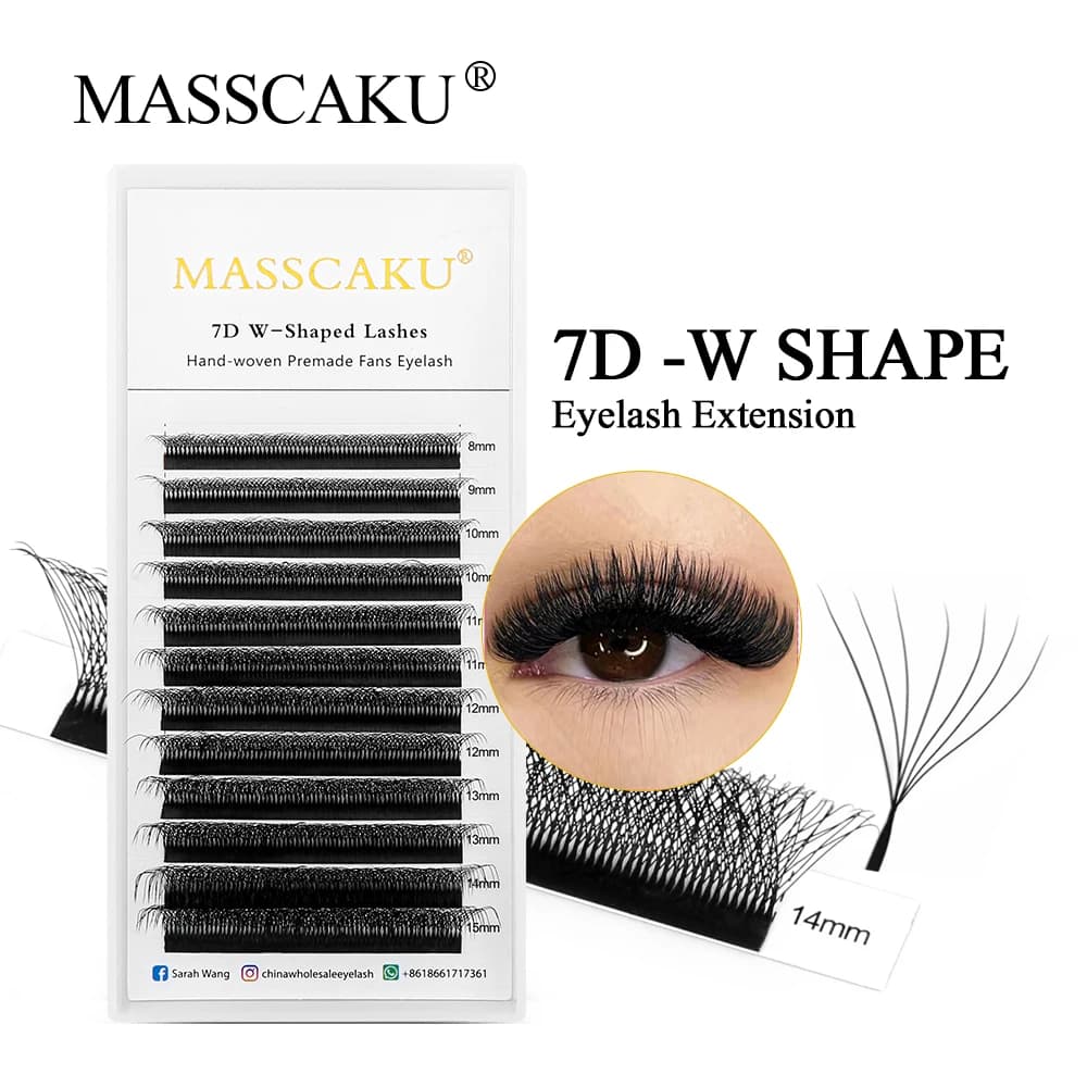 MASSCAKU Nuovo 8D W Forma Fioritura Automatica Appassionati Ventole Estensioni Ciglia Naturali Morbide Ciglia Individuali Forniture Per Il Trucco