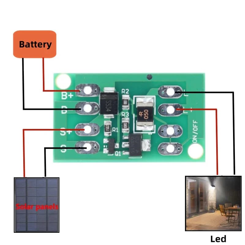 1-10P Pannello solare automatico Scheda caricabatteria Luce notturna Interruttore di controllo lampada a LED Modulo controller di carica caricabatteria