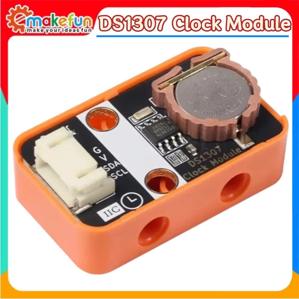 DS1307 Real Time Clock Module with LEGO Compatible Building Block Case CR2032 Battery Arduino ESP32 Raspberry Pi Microbit RTC