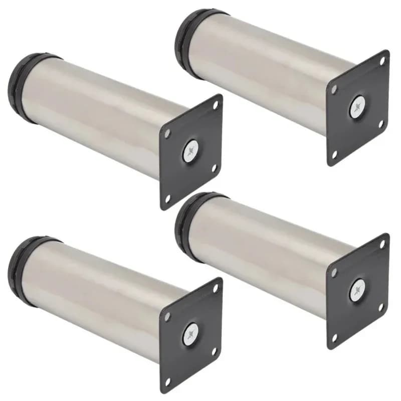 4 pezzi ​ Gambe per Mobili in Acciaio Inossidabile 5–25 cm ​ Piedini di ricambio regolabili – Divano/Letto/Tavolo/Armadio – Facili da installare, resistenti
