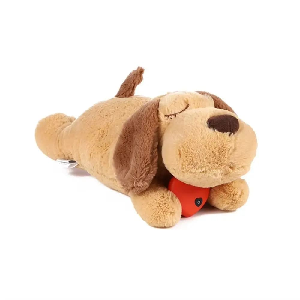 Aiuto per il sonno Battito cardiaco del cane Giocattolo Sollievo dall'ansia Addestramento comportamentale Sdraiato Cane Agitarsi Giocattolo Morbido Peluche Cucciolo di peluche Bambola