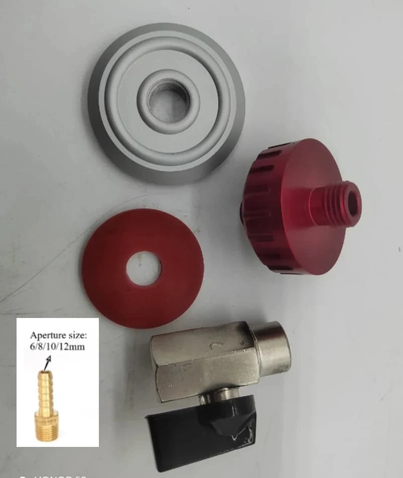 1 set ugello per vuoto + 1/4 valvola + 6mm/8mm/10mm/12mm connettore a innesto connettore riutilizzabile per sacchetto per vuoto per aspirapolvere