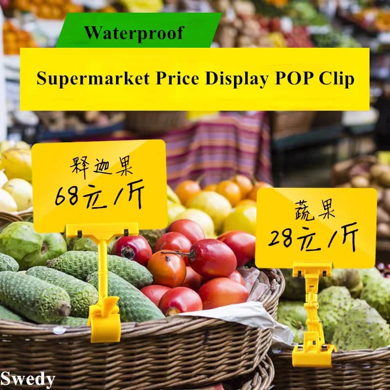 10 Pezzi Regolabile Doppio Clip Merchandise Segno Display Supporto Scaffale POP Etichetta Clip Cartellino del Prezzo