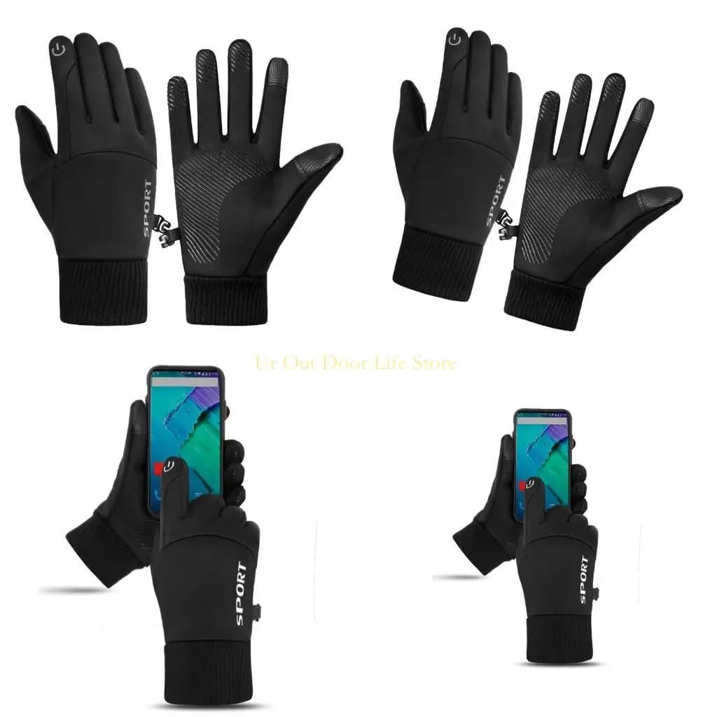 77UF 1pair Thickened Warmth Gloves Protective Hand Gear Motorcycle Ride Gym Gloves
