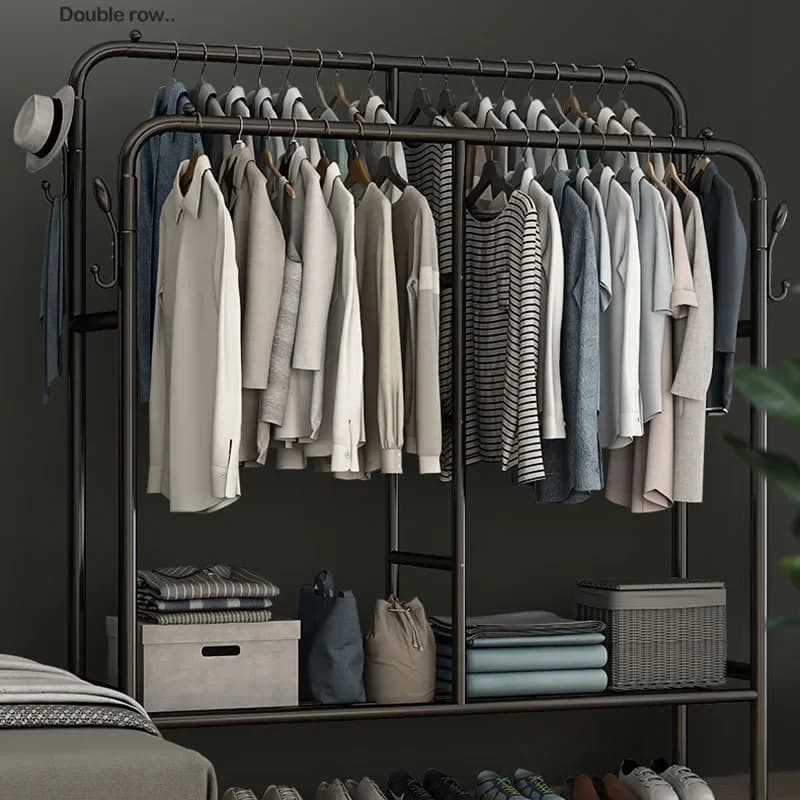 Appendiabiti Semplice da Terra Nero Smontabile per Boutique, Cameretta Bambini, Cabideiro, Arredamento Camera da Letto