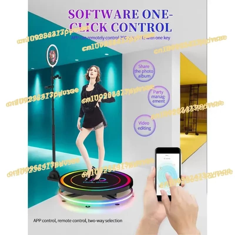 Macchina Intelligente per Rotazione Magica 2025, Cabina Fotografica Automatica per Selfie, Supporto per Stand a 360 Gradi