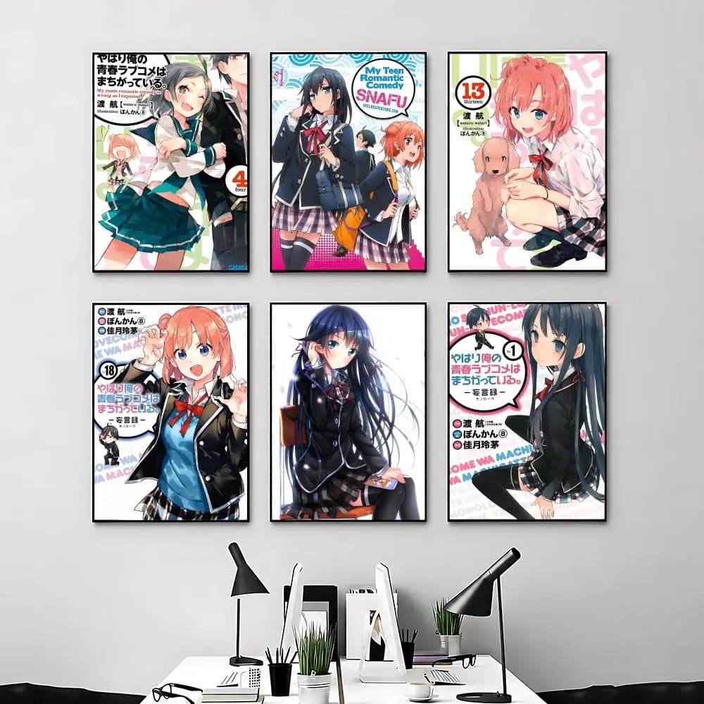 My Youth Romantic Comedy Is Wrong, as I Expected Poster Posters Anime Room Decor Decoration Movie Backpack Wall Interior Music