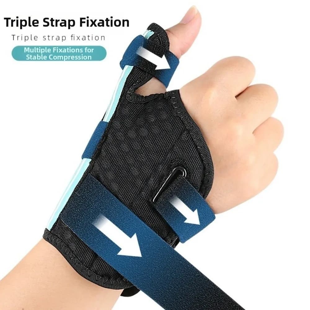 Supporto per Pollice con Doppia Fascia di Sostegno, Tutore per Distorsioni, Tala Spica Regolabile per Polso, Stabilizzatore per Pollice Efficace e Traspirante