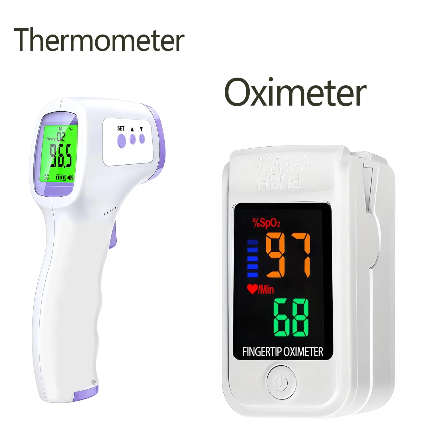 Termometro per Bambini Senza Contatto, Misuratore di Temperatura Frontale Intelligente Portatile, Ossimetro per la Cura della Famiglia