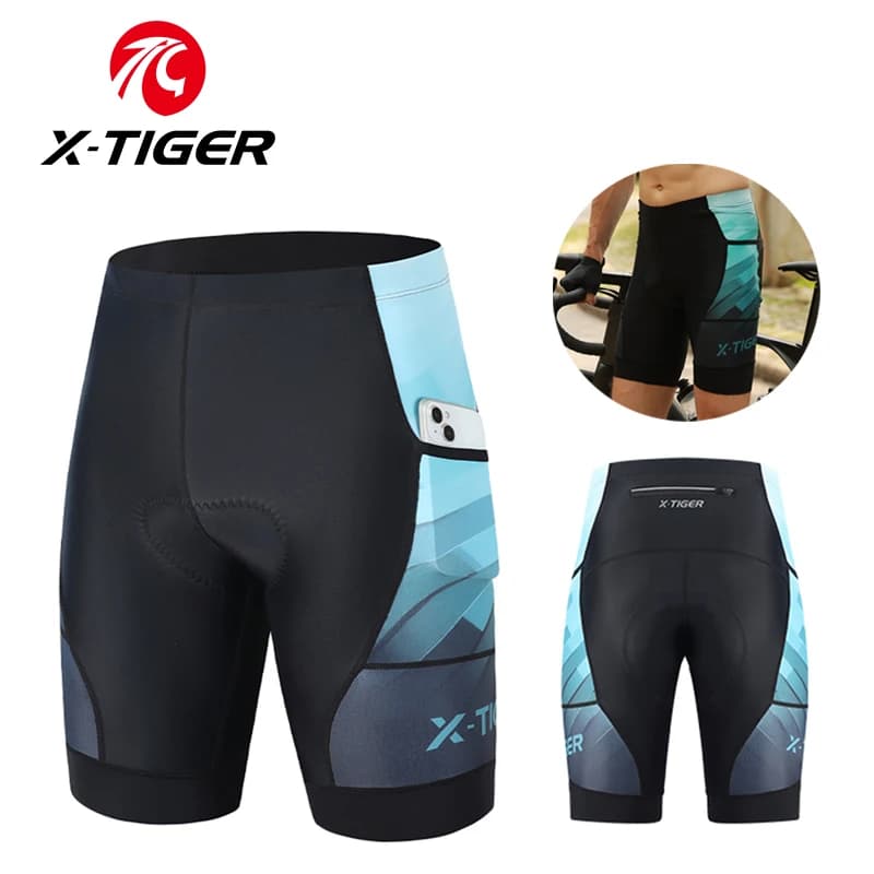 X-TIGER Cycling Shorts Breathable Summer Cycling Men's Breathable Men's Shorts Mountain Road Bike Shorts with Professional Sponge Padding