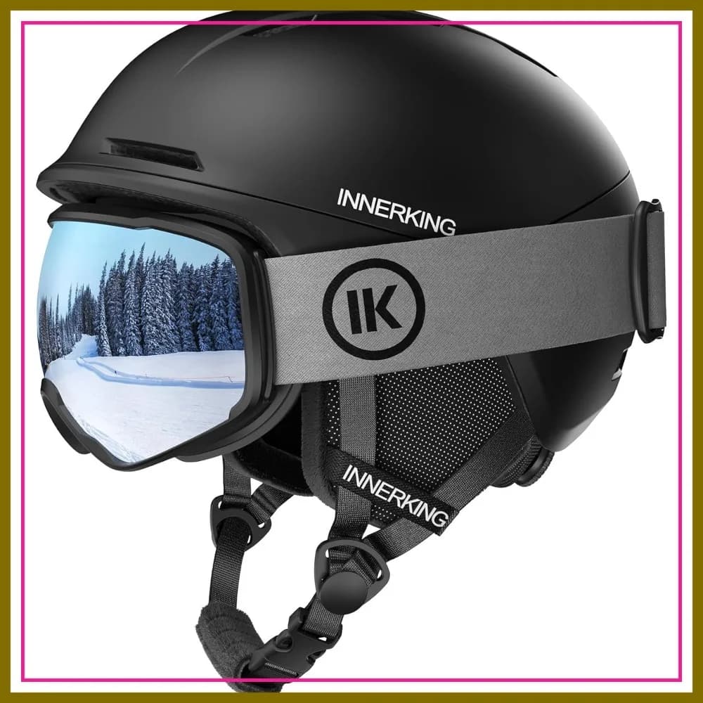 Set Casco da Snowboard con Occhiali da Sci, Protezione Leggera per Uomini e Donne Adulti