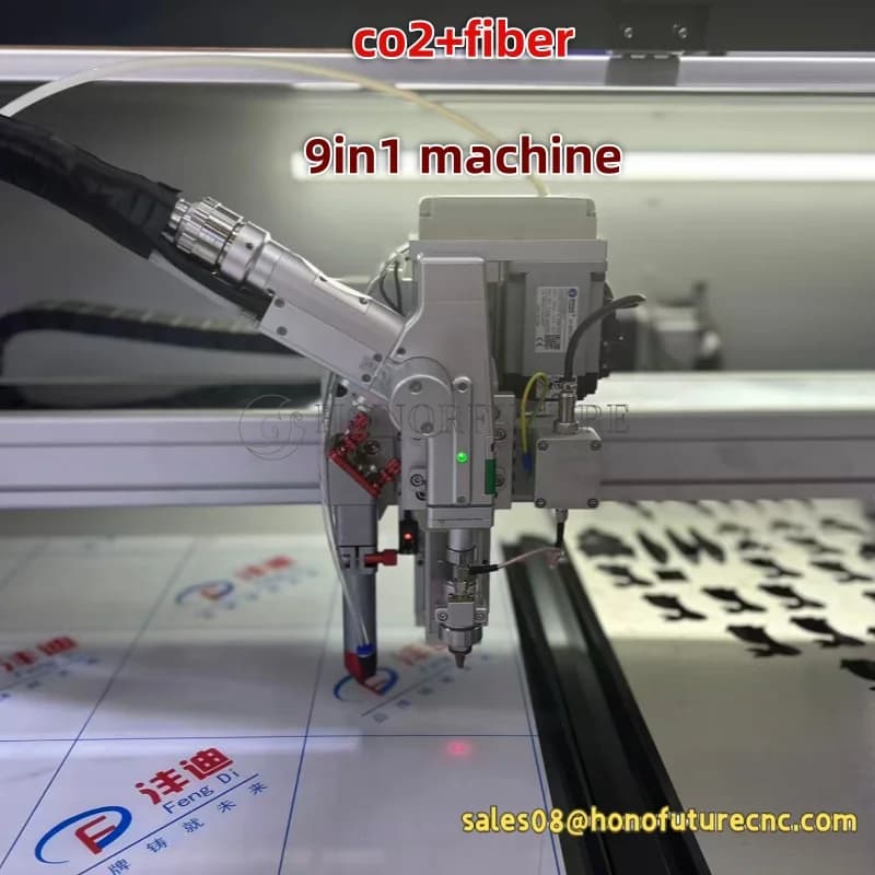 1500w Fiber Lazer Cutting Machine with 150 W CO2 Laser Tube Welding Cleaning Tools 9in1 Metal Non-metallic CO2 Laser Engraver Machine
