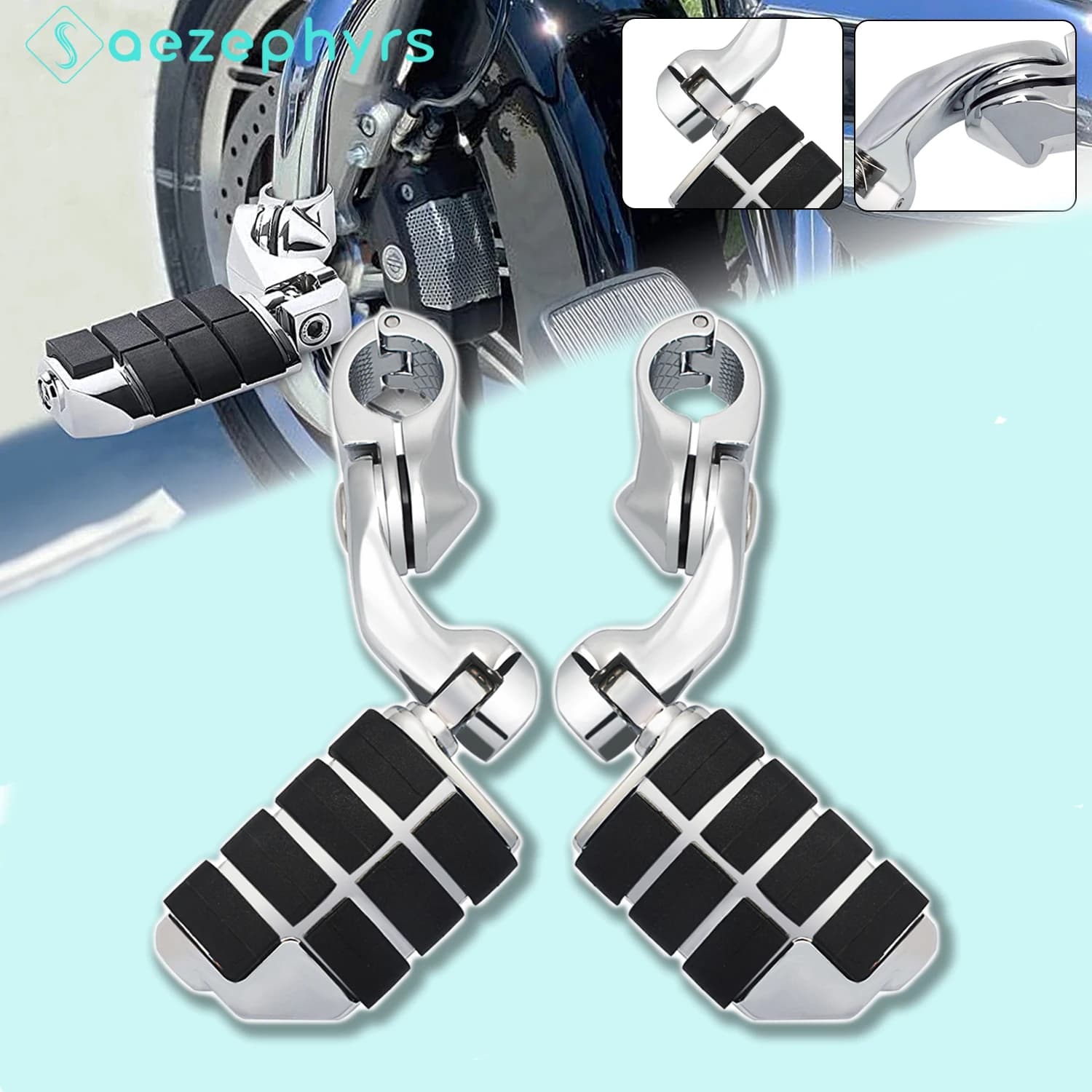 Pedane Highway da 1,25" e 32 mm per moto, con protezione motore, montaggio per Honda, Kawasaki, Yamaha, Suzuki, Harley, Electra