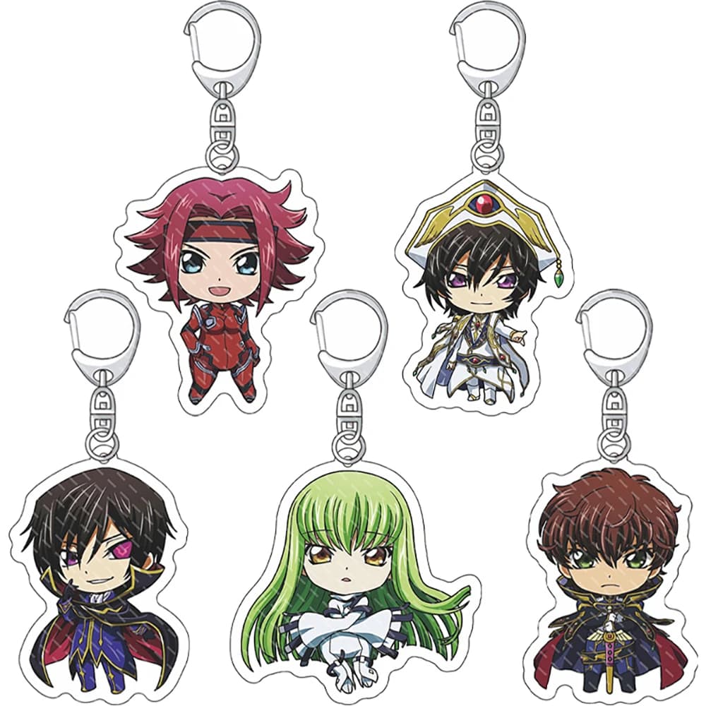 55MM Anime CODE GEASS Lelouch of the Rebellion Figure ZERO C.C. Suzaku Kururugi Kallen Stadtfeld Acrylic Key Chain Cute Gifts