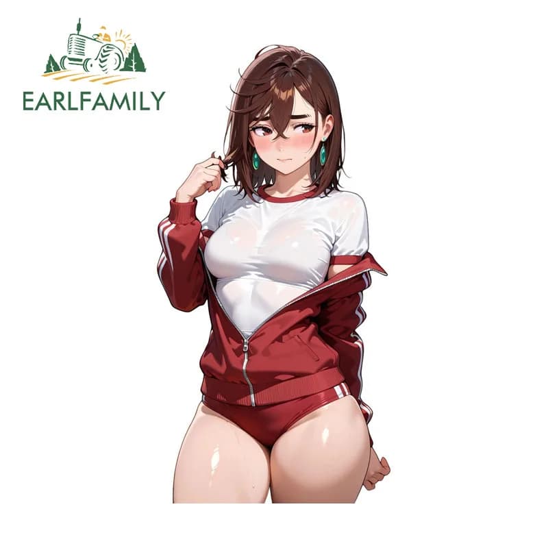 EARLFAMILY Pretty Sportswear Momo Ayase Anime Car Stickers Creative Cartoon Graffiti Skateboard Decal Waterproof Car Accessories