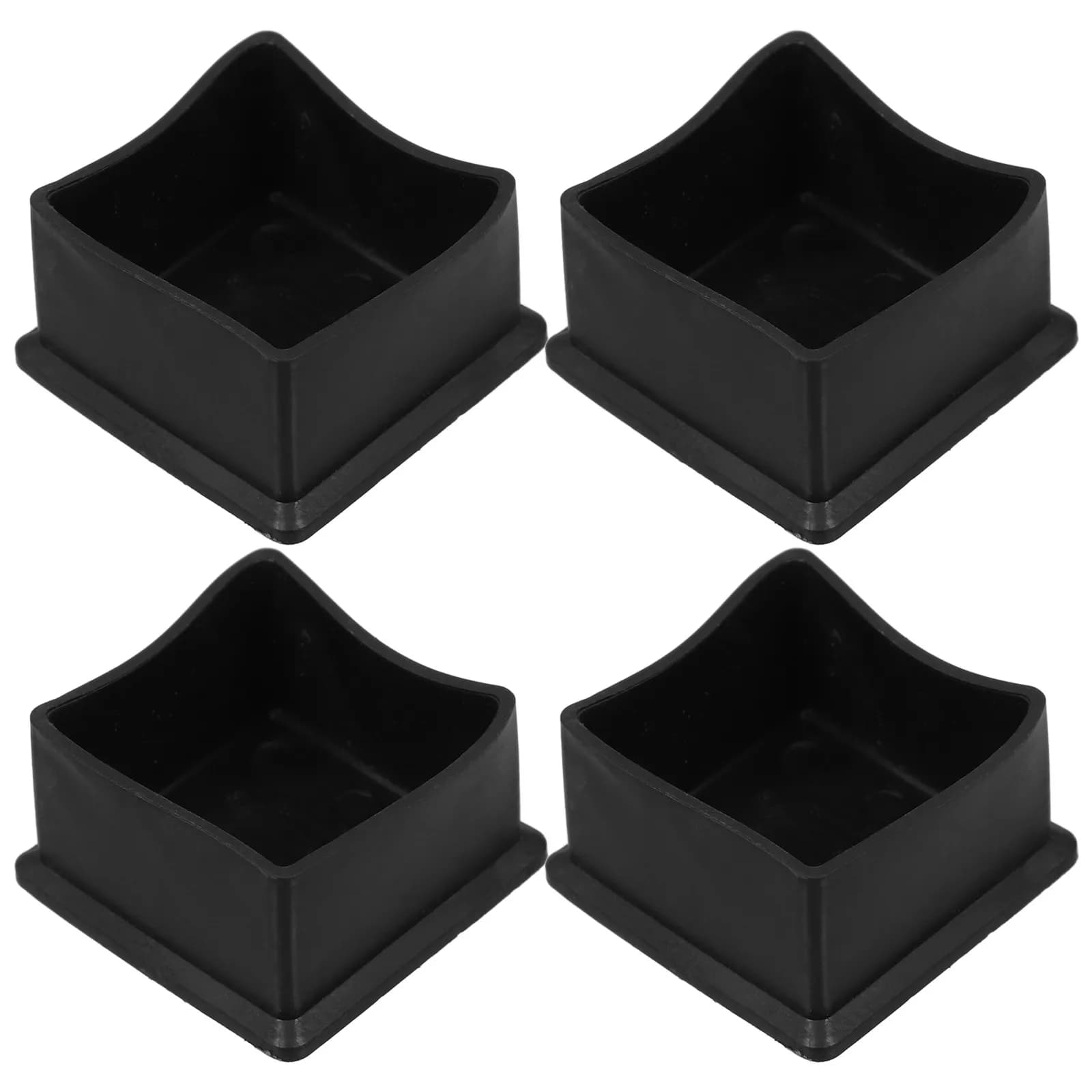 4 Pezzi Protezioni per Gambe di Tavoli e Sedie in Gomma Quadrata 50x50mm, Tappi Antiscivolo Ammortizzati per Pavimenti in Legno e Moquette, Movimento Silenzioso