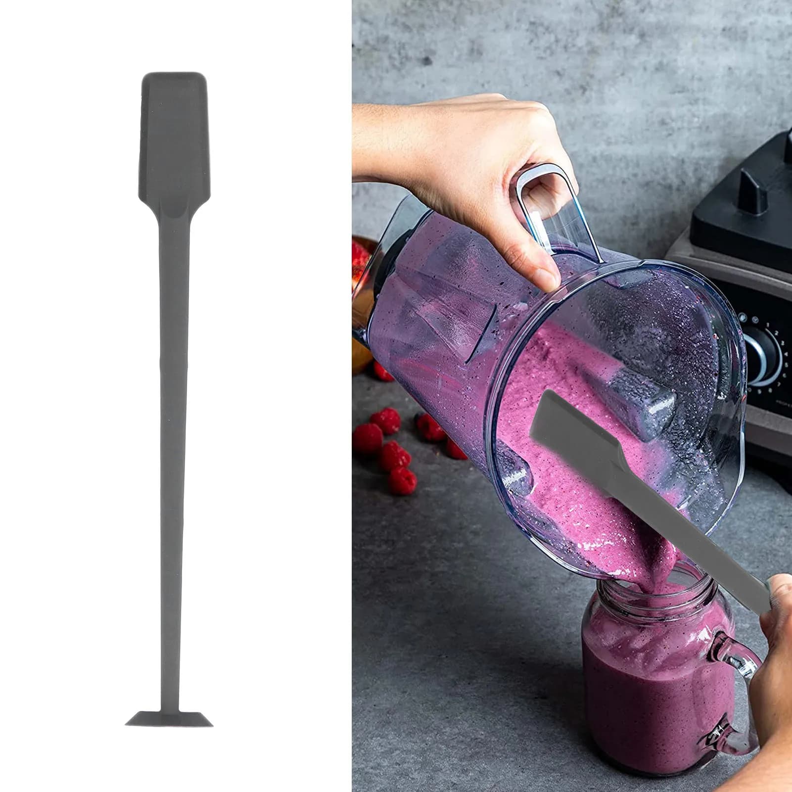 Spatola in Silicone per Robot da Cucina, Raschietto a Doppia Testa 36cm/14.2in per Frullatore, Spremiagrumi e Contenitori del Robot da Cucina