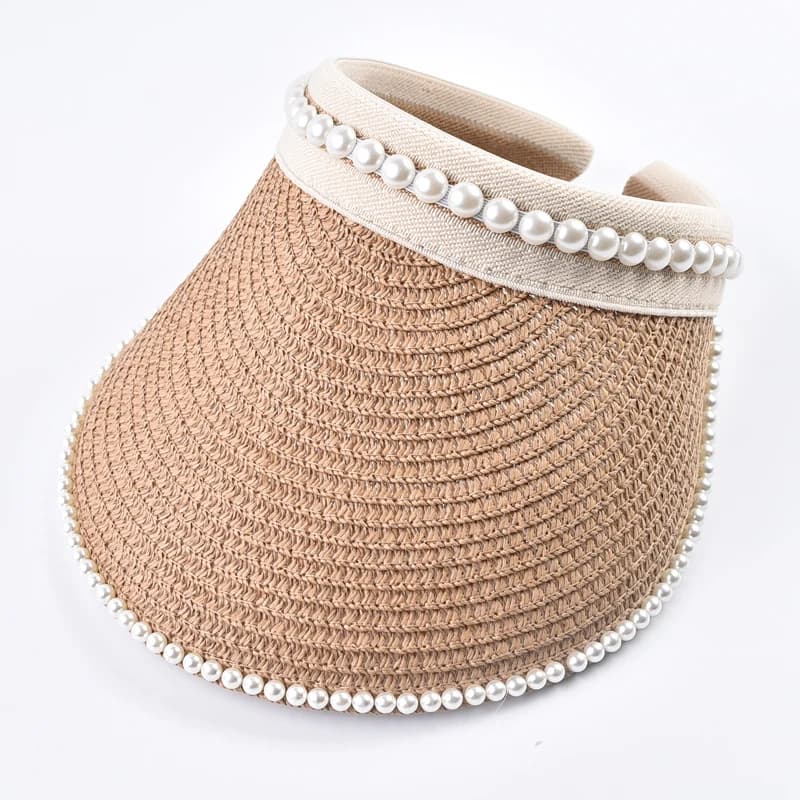Cappello Estivo da Donna in Paglia per Viaggi, Spiaggia, Protezione Solare Anti-UV, Equitazione, Sport all'Aperto, Tennis, Golf, Cappello a Tesa Larga