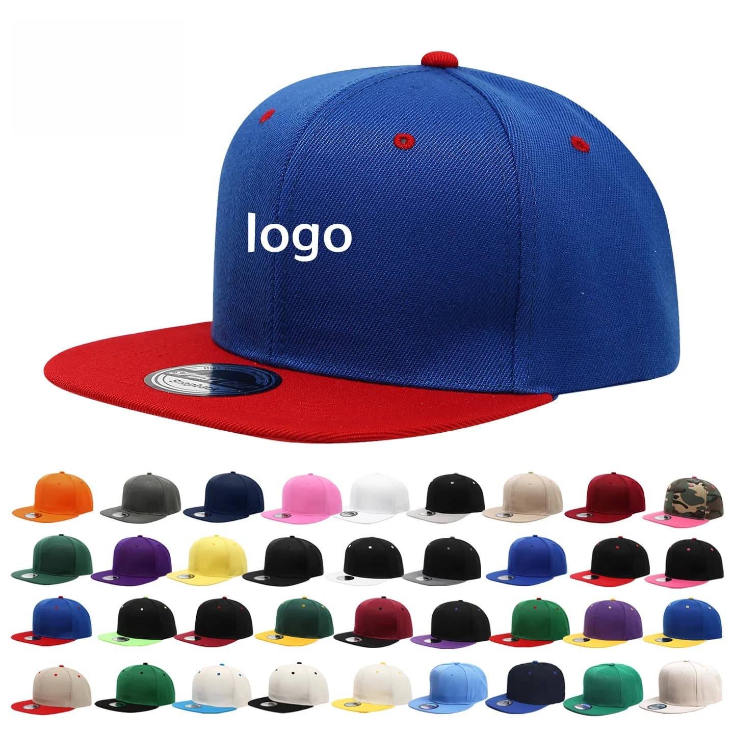 Cappelli Snapback Personalizzati con Logo, Cappellini da Baseball Hip Hop da Uomo, Unisex, in Cotone Tinta Unita, Regolabili, Stile Rock Band, con Visiera Piatta