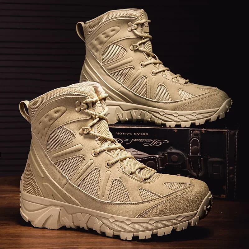 New Tactical Boots Men's Hiking Shoes Large Size Breathable Anti Slip Wear-resistant Outdoor Camping Desert Sports Walking Shoes