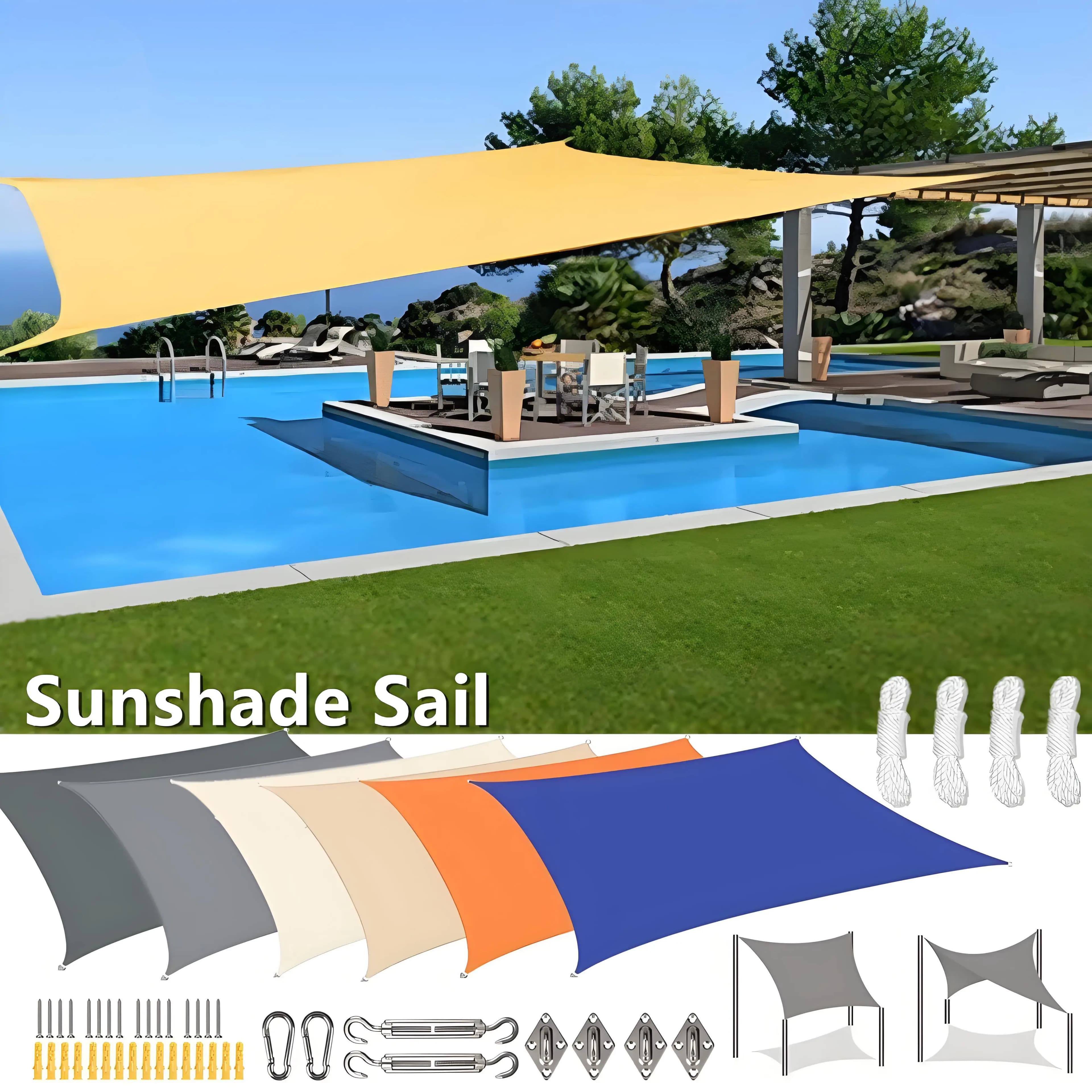 Waterproof sunshade sail canopy rectangle block UV solar shelter for outdoor garden patio terrace tent screen privacy