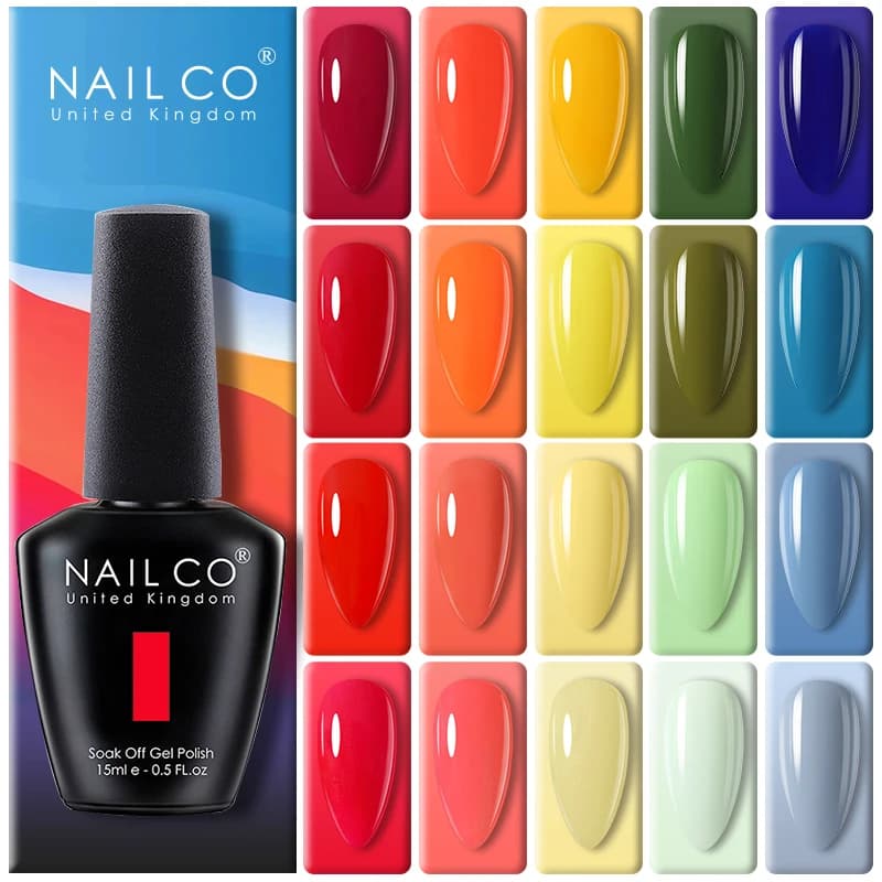NAILCO 15ml Nail Art Gel Lack Smalto Estate Hybrid Nail Smalto Manicure UV Top Coat Base Rosso Blu Colore Esmalte Smalto Gel per unghie