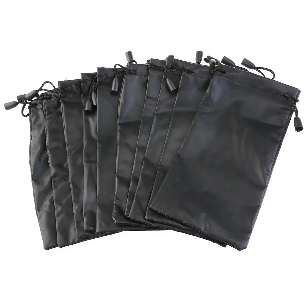 10 Pezzi Sacchetto Portaocchiali Nero in Microfibra con Coulisse, Custodia Protettiva per Occhiali da Sole, Occhiali, Telefono Cellulare e Gioielli