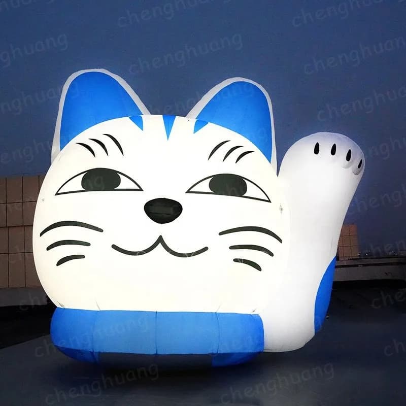 Gatto gonfiabile con soffiatore, modello gonfiabile a forma di animale, decorazione artistica per centri commerciali e piazze all'aperto