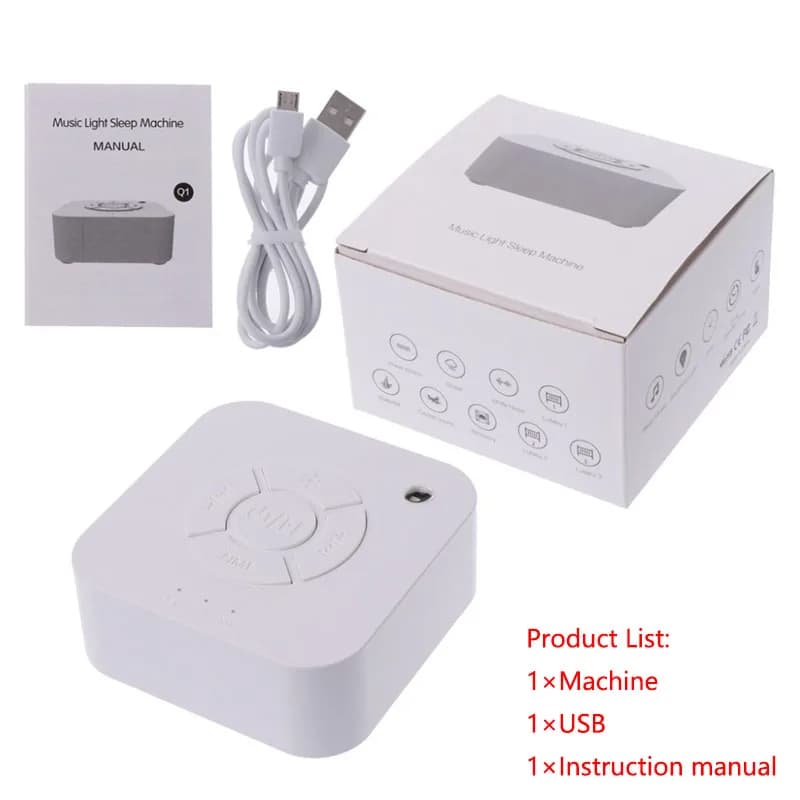 Macchina per il rumore bianco Macchina per il suono del sonno con spegnimento temporizzato ricaricabile tramite USB per dormire e rilassamento per viaggi in ufficio per bambini e adulti
