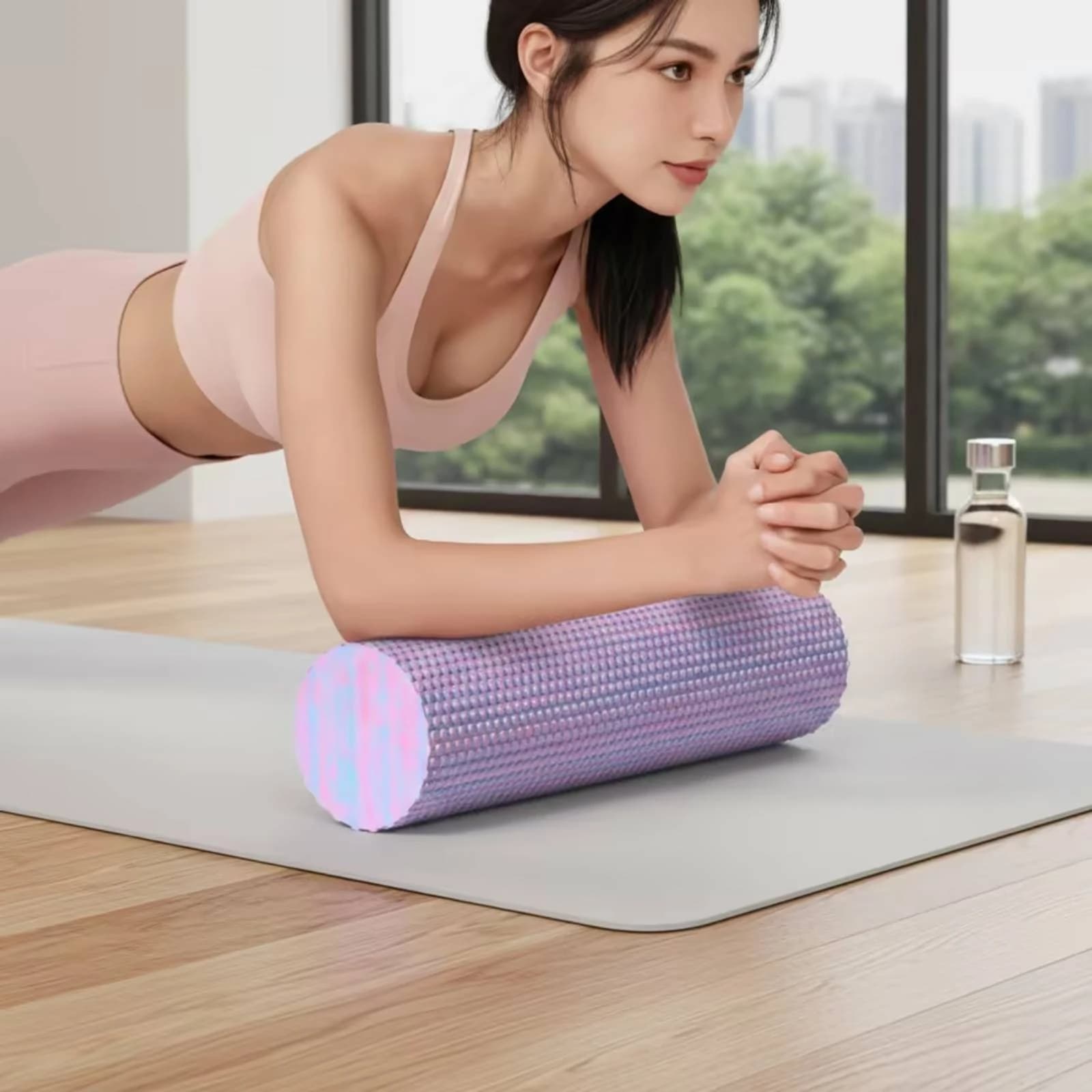 Solid Foam Roller Compact Fitness Equipment for Athletes, Muscle Recovery, Home Gym